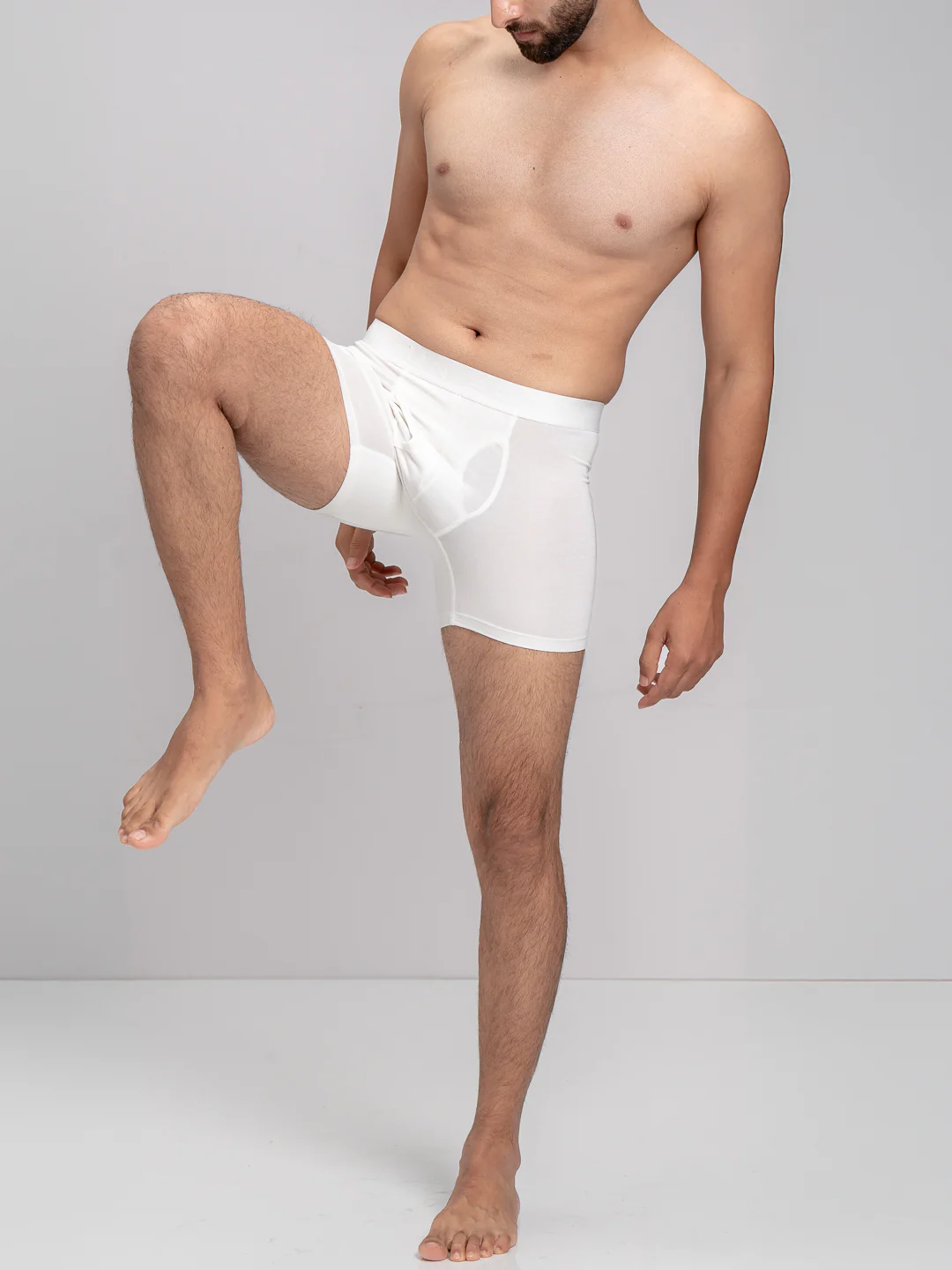 Tencel Micro Modal Elastane Stretch Boxer Brief White - Image 3