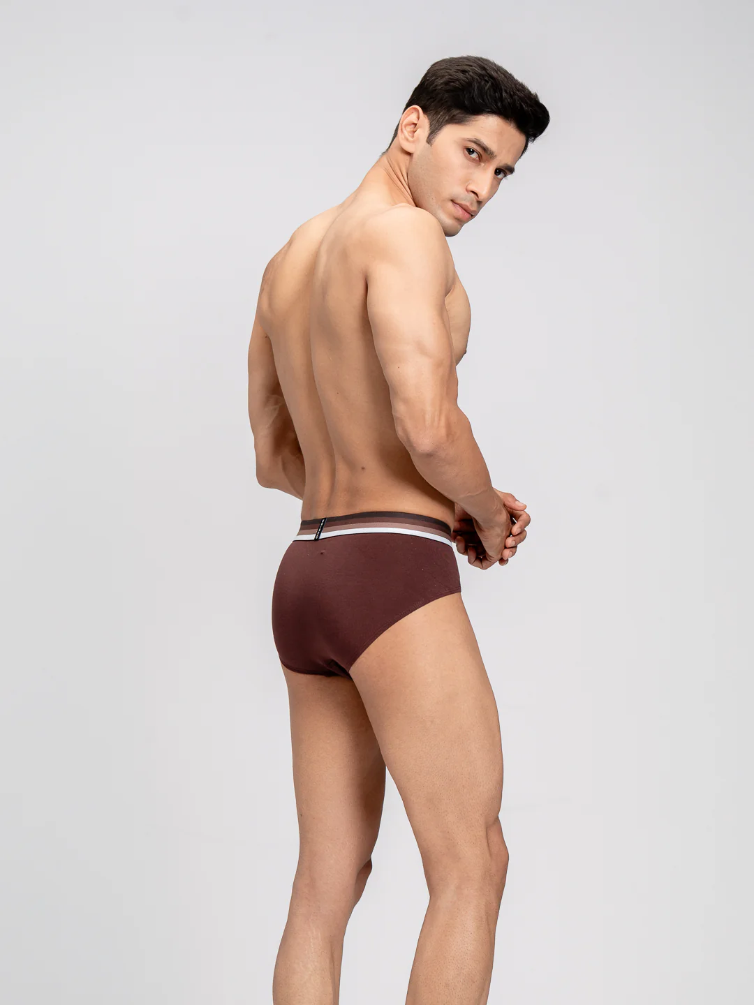 Tencel Micro Modal Elastane Stretch Brief Coffee Brown - Image 3