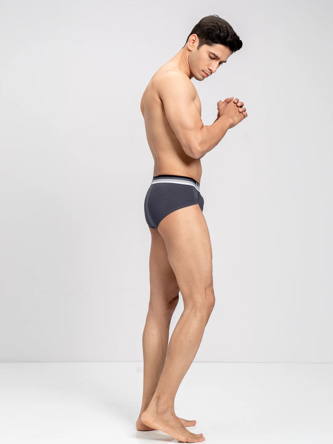 Tencel Micro Modal Elastane Stretch Brief Graphite Grey - Image 6