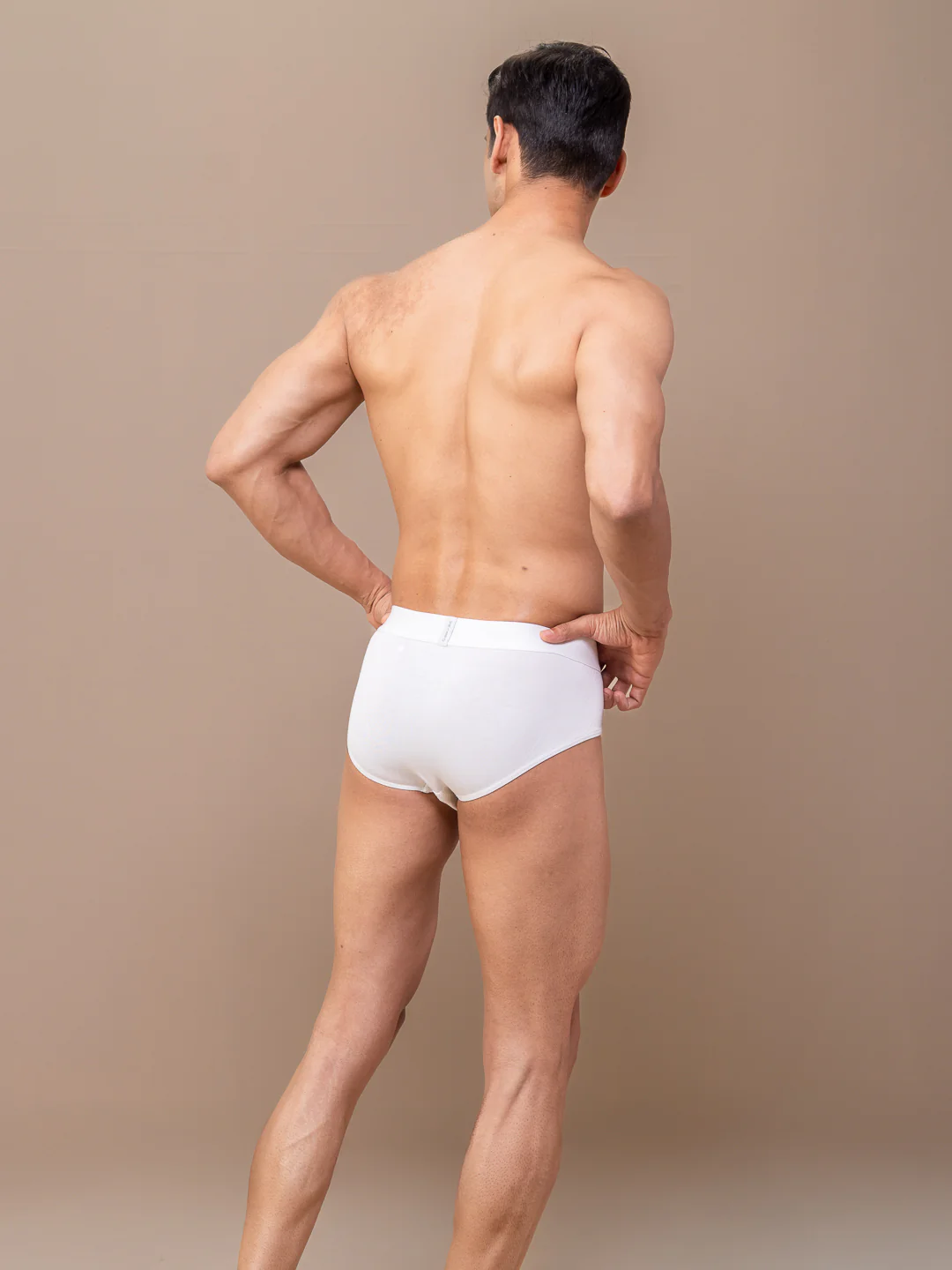 Tencel Micro Modal Elastane Stretch White Brief - Image 4