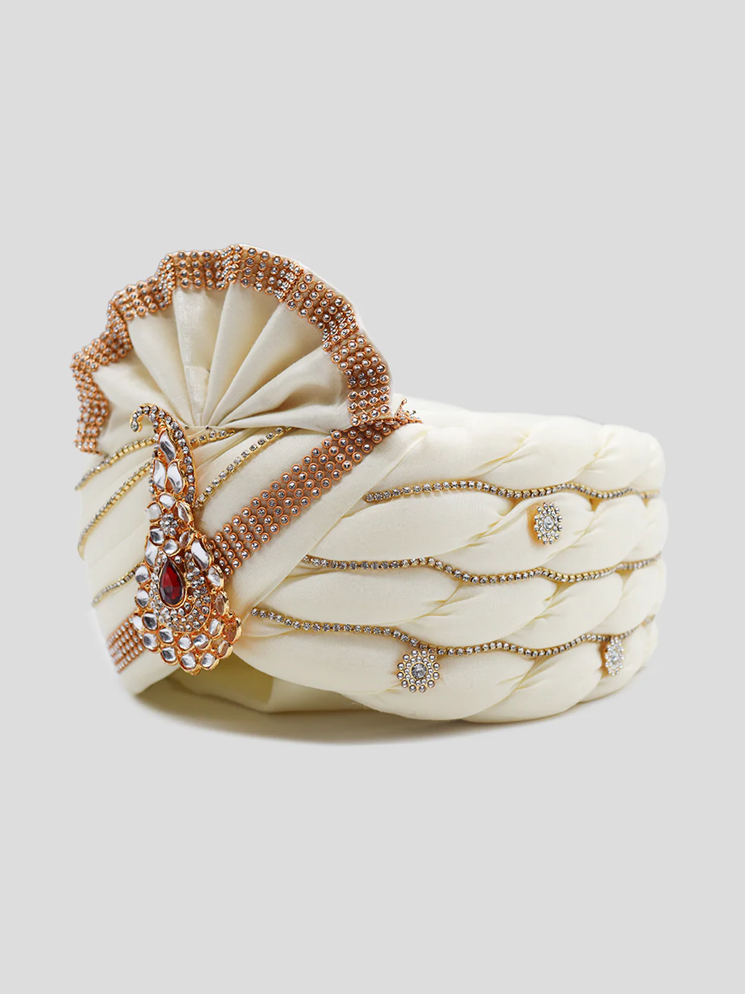 Traditional Silky Style Wedding Turban - 83 - Image 3