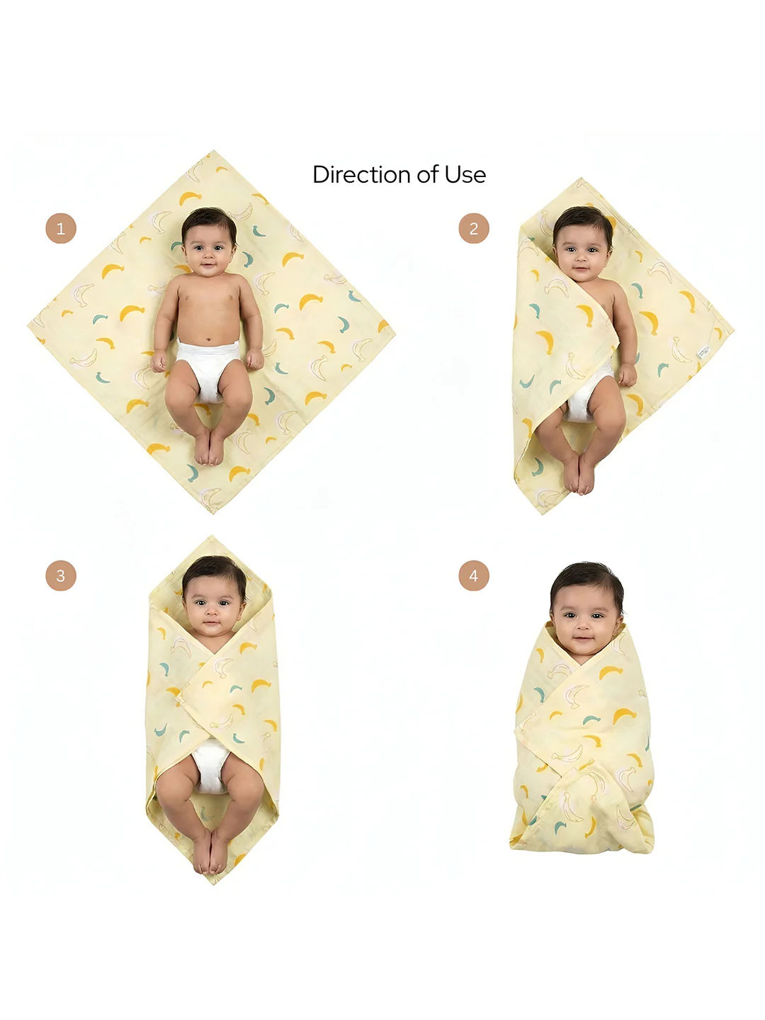 Ultra Soft Newborn Baby Wrapping Cloth (Pack of 3)  Lightweight & Breathable Cotton  | 1m x 1m - Image 11