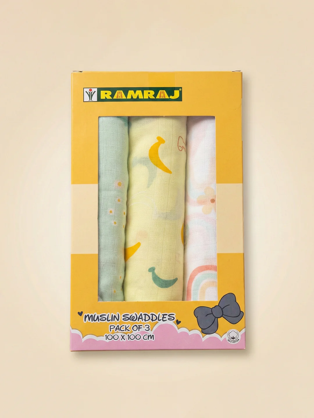 Ultra Soft Newborn Baby Wrapping Cloth (Pack of 3)  Lightweight & Breathable Cotton  | 1m x 1m - Image 6