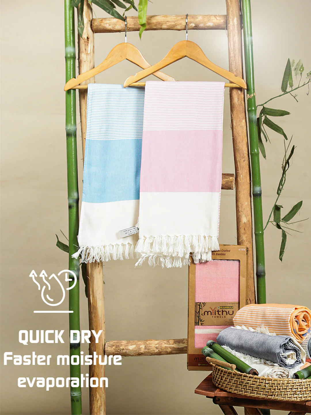 Ultra Soft & Quick Absorbent Bamboo  Assorted Colours Bath Towel (Size 0.83m X 1.6m) - Image 3