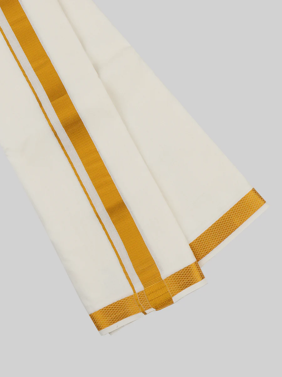 Vetha 3/4" inch Jari Towel Cream (Pack of 2) - Image 3
