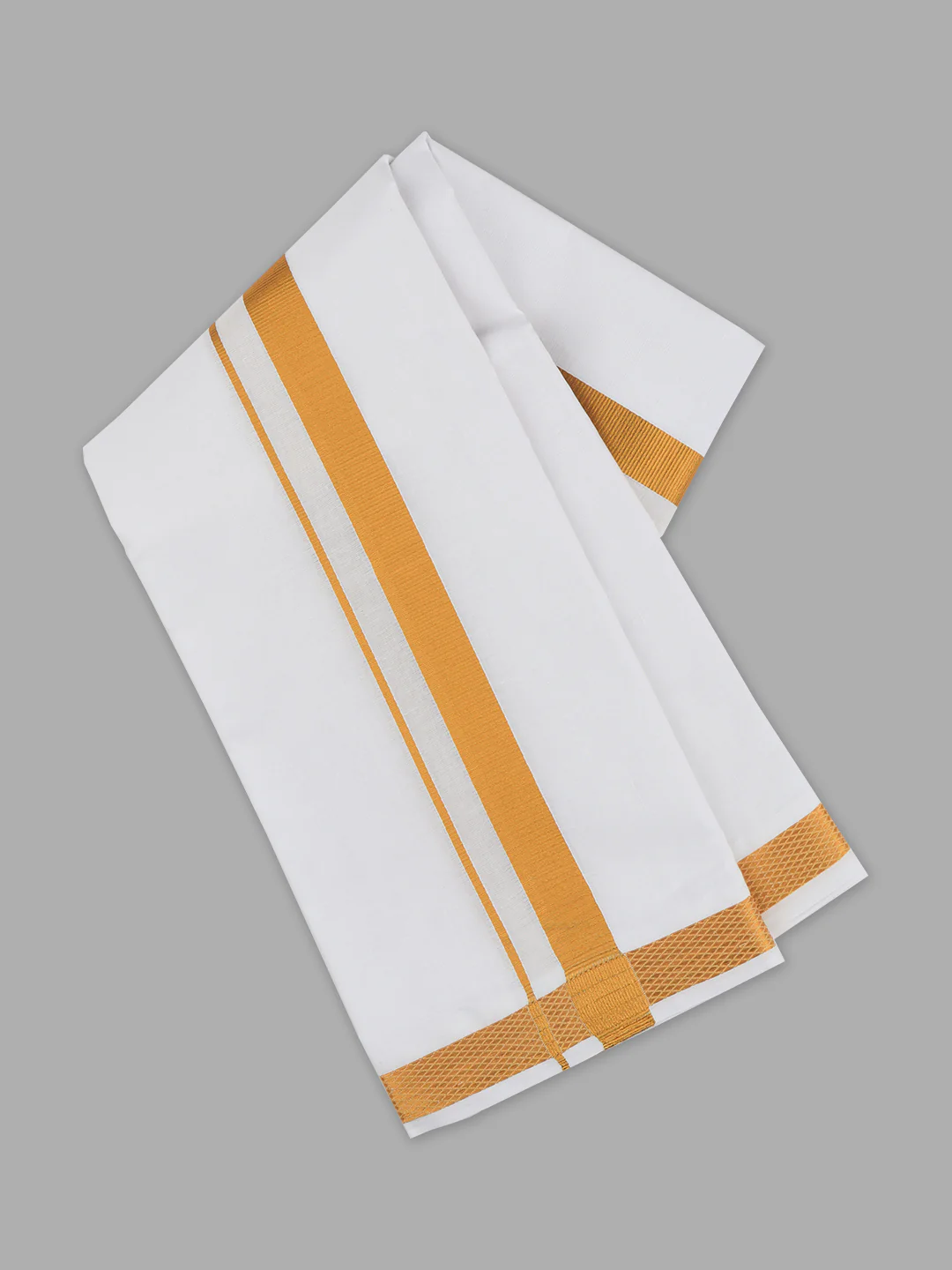 Vetha White 3/4" inch Jari Border Towel - Image 2