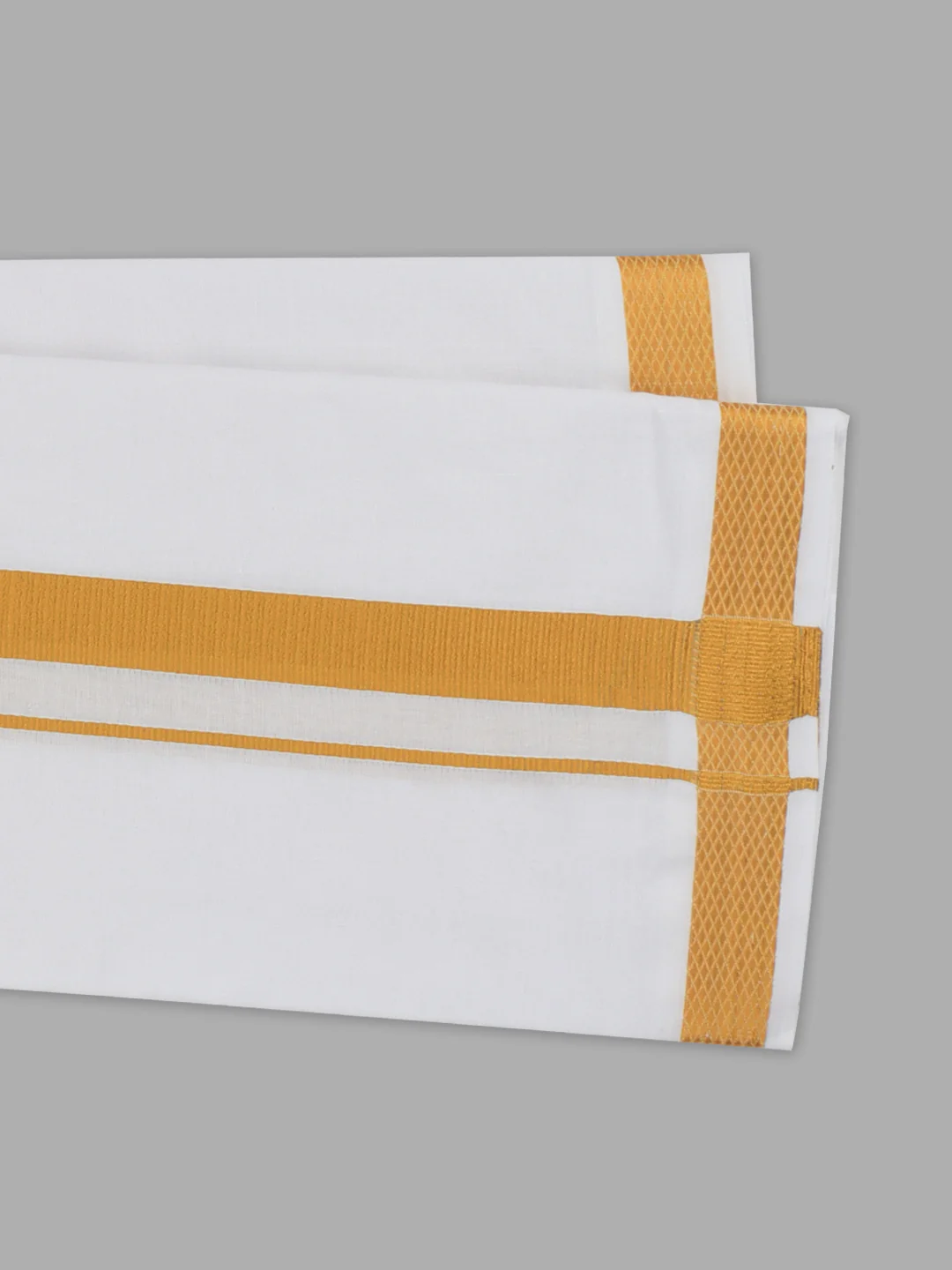 Vetha White 3/4" inch Jari Border Towel - Image 5