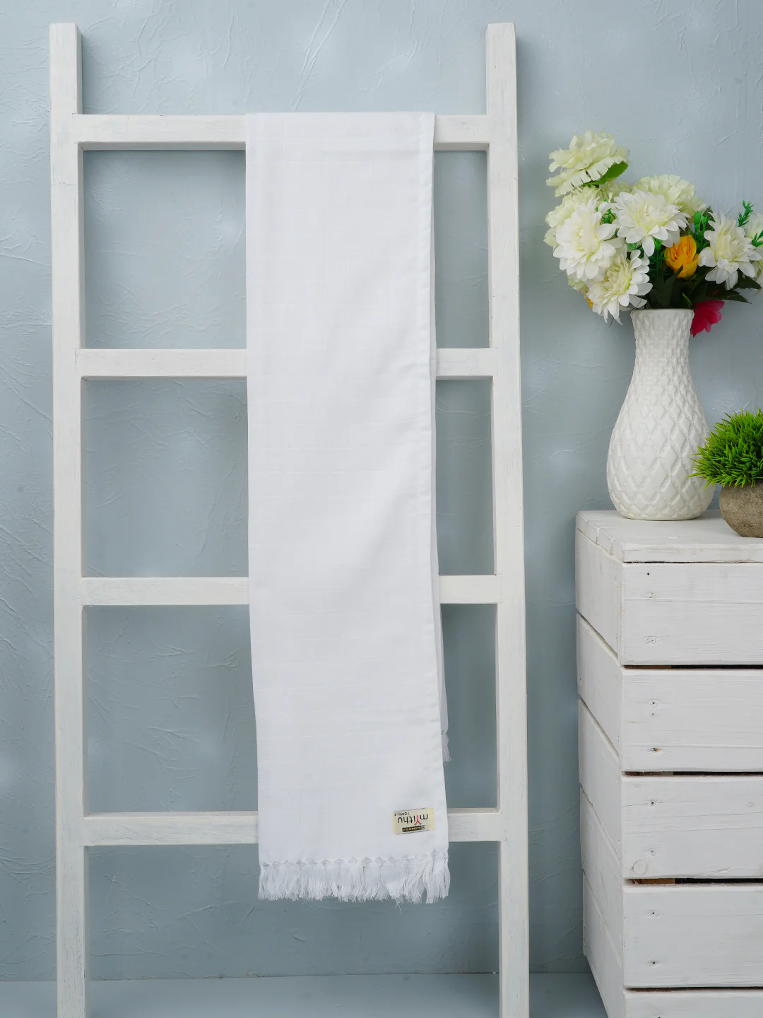 White Cotton Sweety Cool Bath Towel (Pack of 2) - Image 2