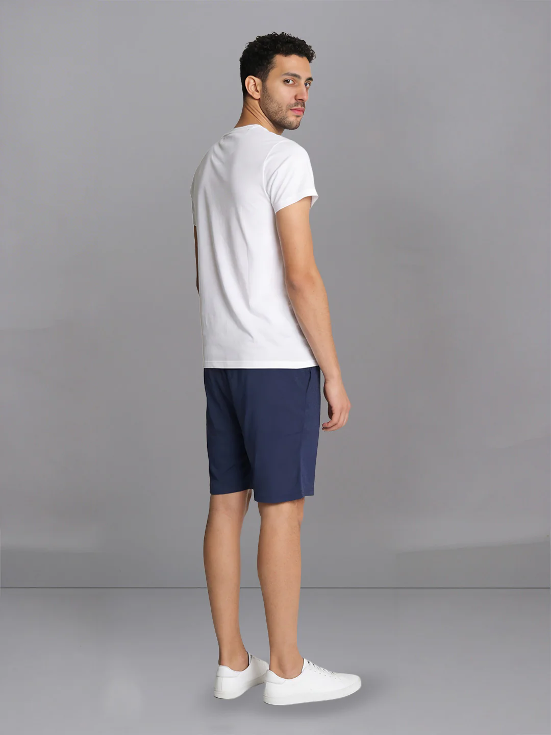 White Crew neck T-Shirt with Denim Shorts Combo ES10 - Image 4