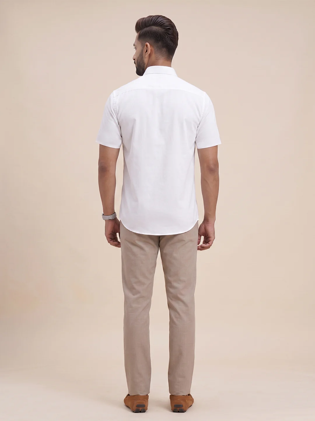 White Shirt with Kakhi Pants Super Saver Summer Collection - Image 5