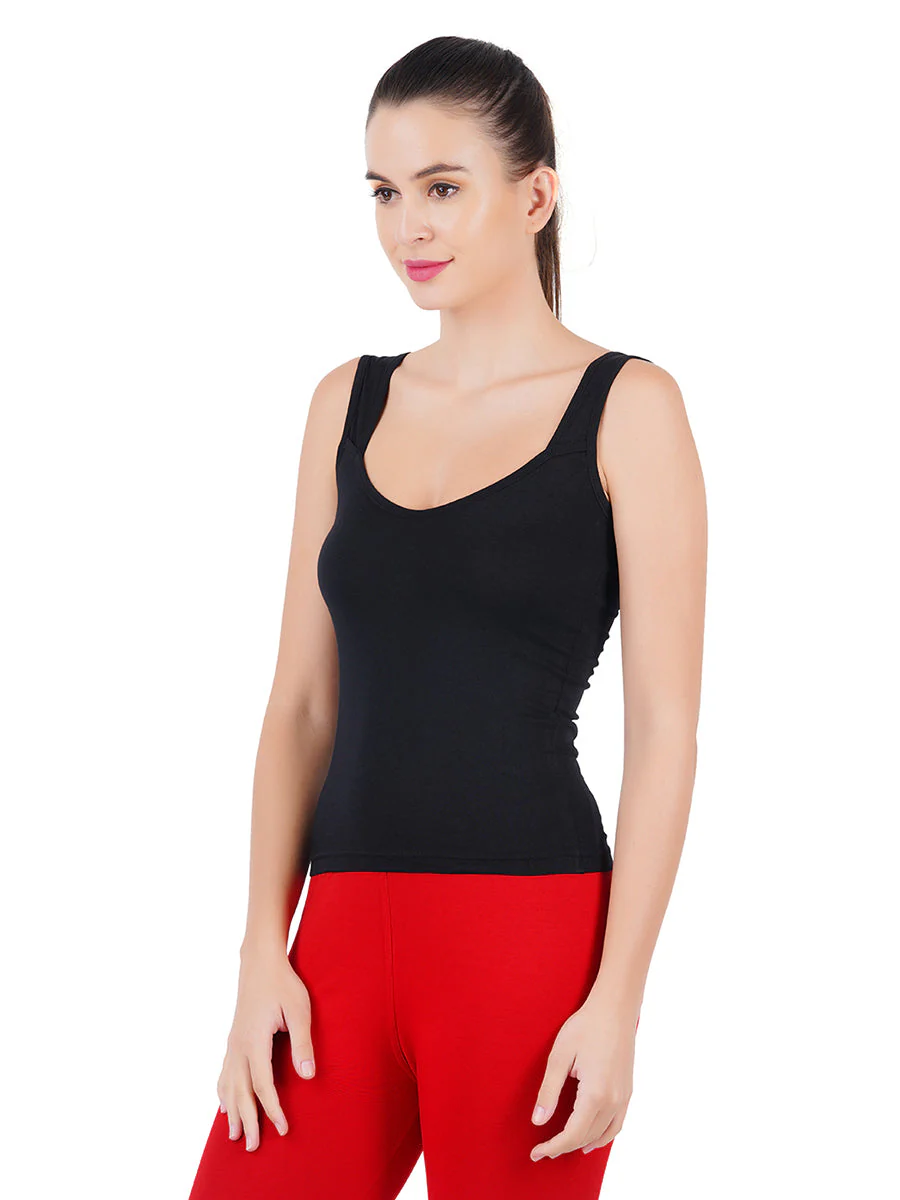 Women 100% Combed Cotton Black Camisole Gracey (Pack of 2) - Image 3
