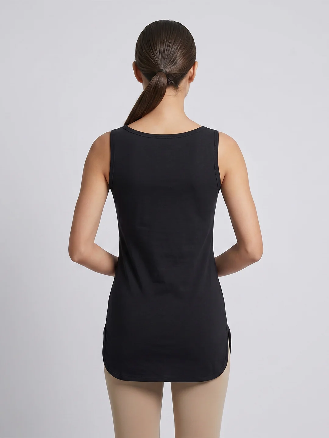 Women 100% Combed Cotton Black Long Camisole with Side Slit – Flora ( Pack of 2) - Image 3