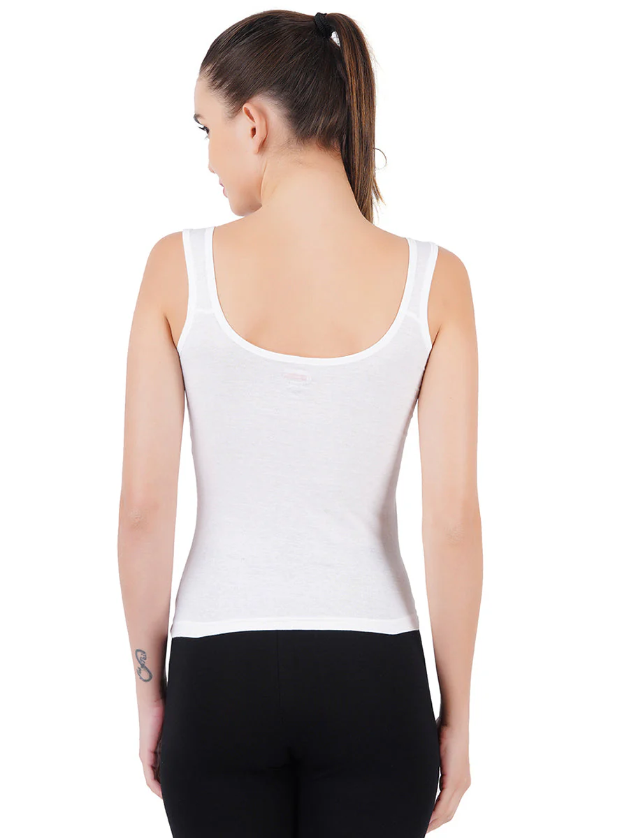 Women 100% Combed Cotton White Camisole Gracey (Pack of 2) - Image 2