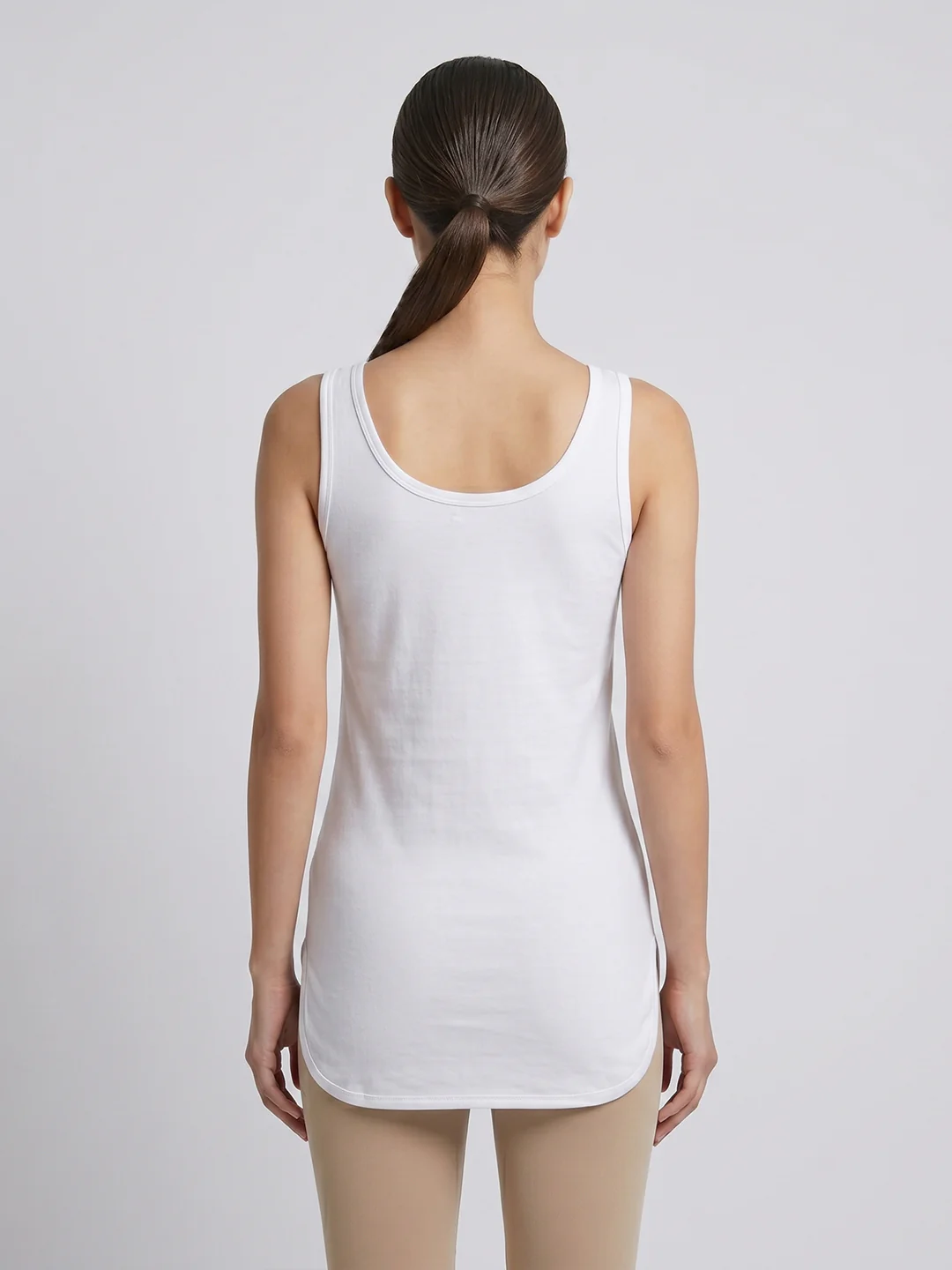 Women 100% Combed Cotton White Long Camisole with Side Slit – Flora ( Pack of 2) - Image 3