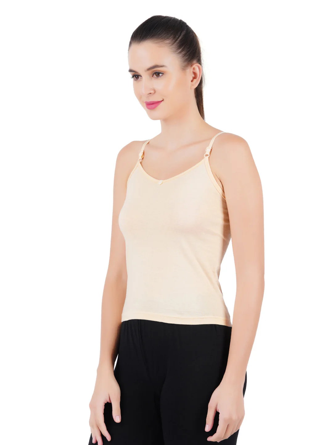 Women Adjustable Straps Skin Colour Camisole Petals (Pack of 2) - Image 2