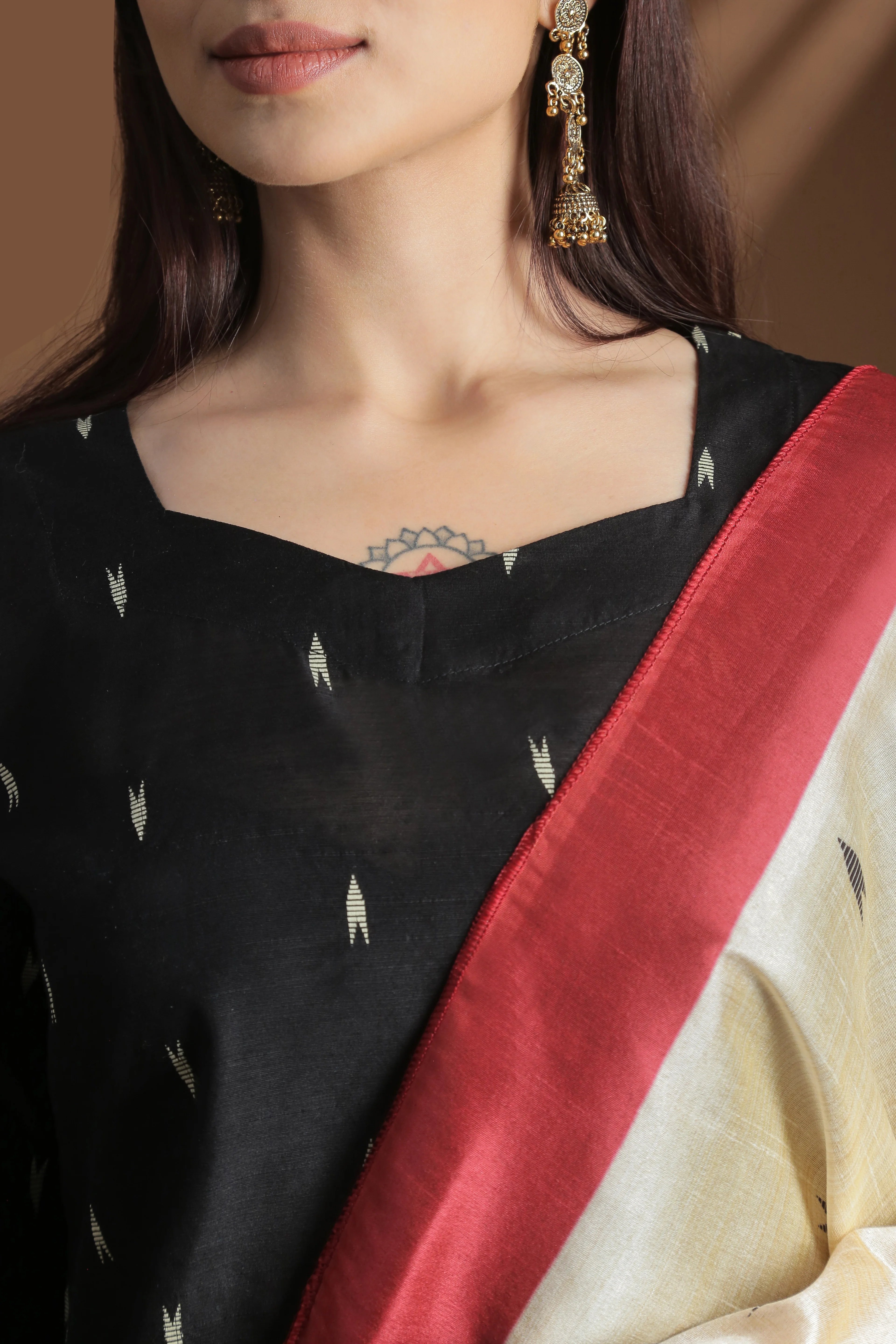 Women Black with Red Kurti Set EKS132 - Image 5
