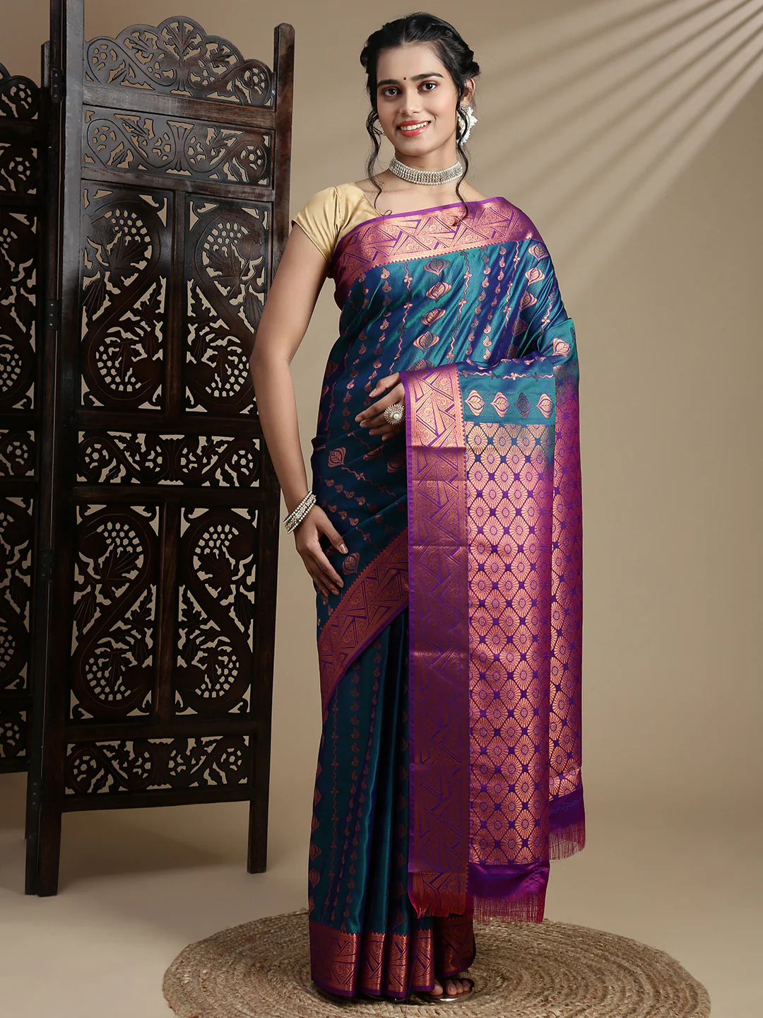 Women Blue Art Silk Saree ASS125