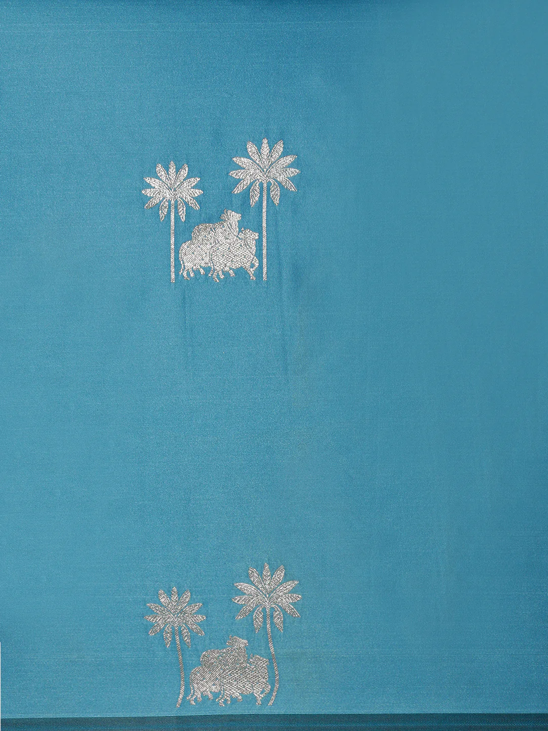 Women Blue Soft Silk Saree SS389 - Image 5