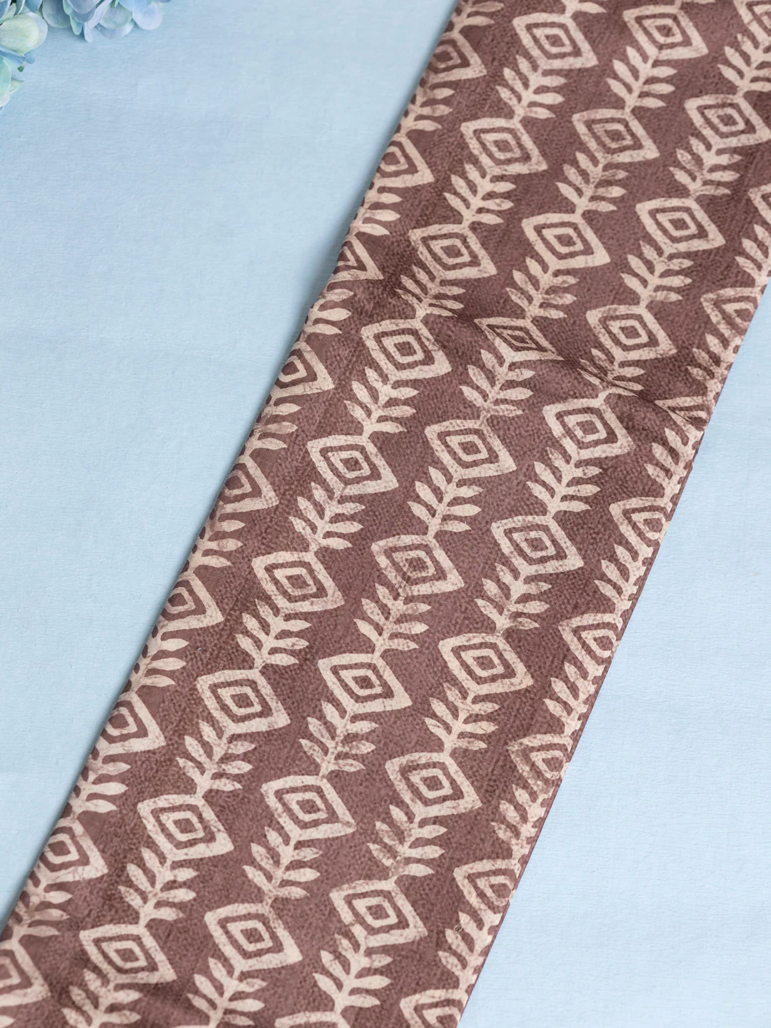 Women Brown Semi Tussar Printed Saree ST242 - Image 4