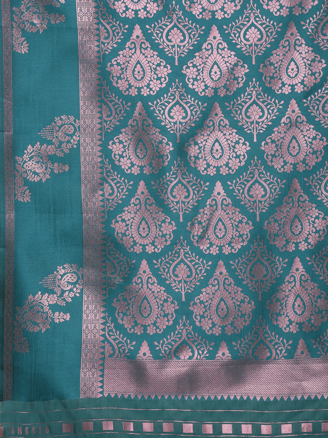Women Copper Tissue Saree TS62 - Image 3