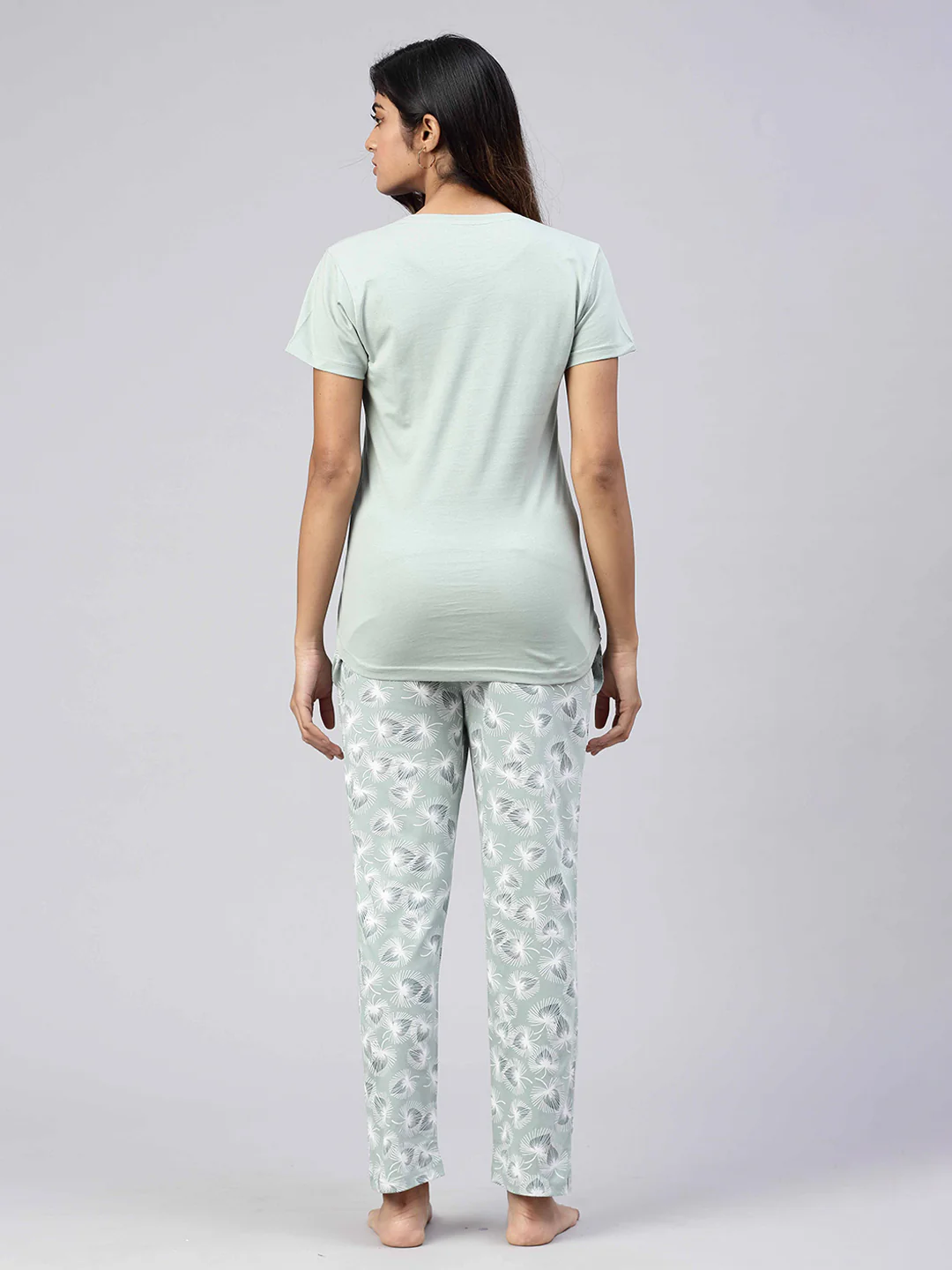 Women Knit Cotton Loungewear Set Mint Green - Image 4