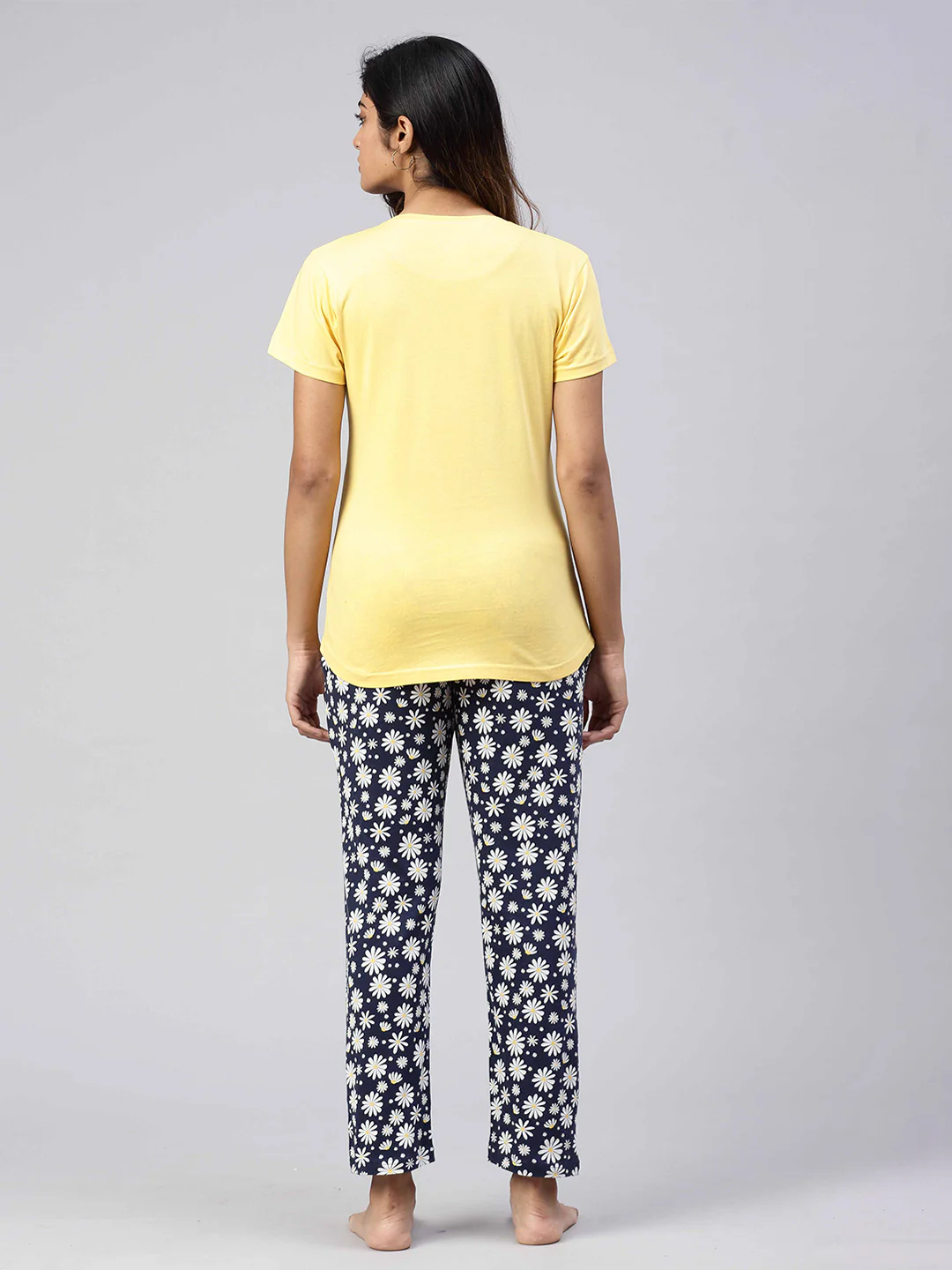 Women Knit Cotton Loungewear Set Yellow - Image 4