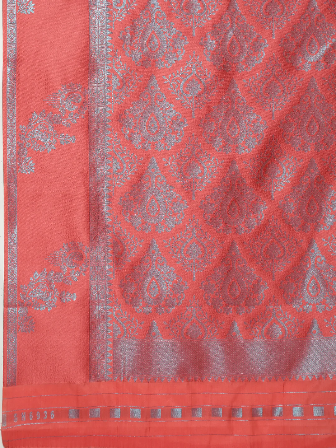 Women Cyan Blue Tissue Saree TS59 - Image 7