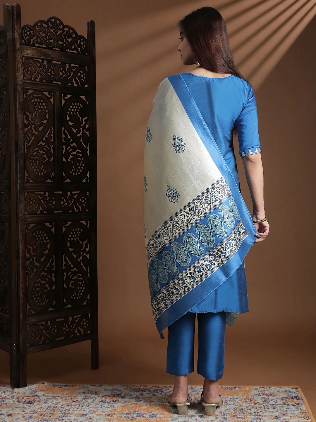 Women Denim Blue Kurti Set EKS130 - Image 3