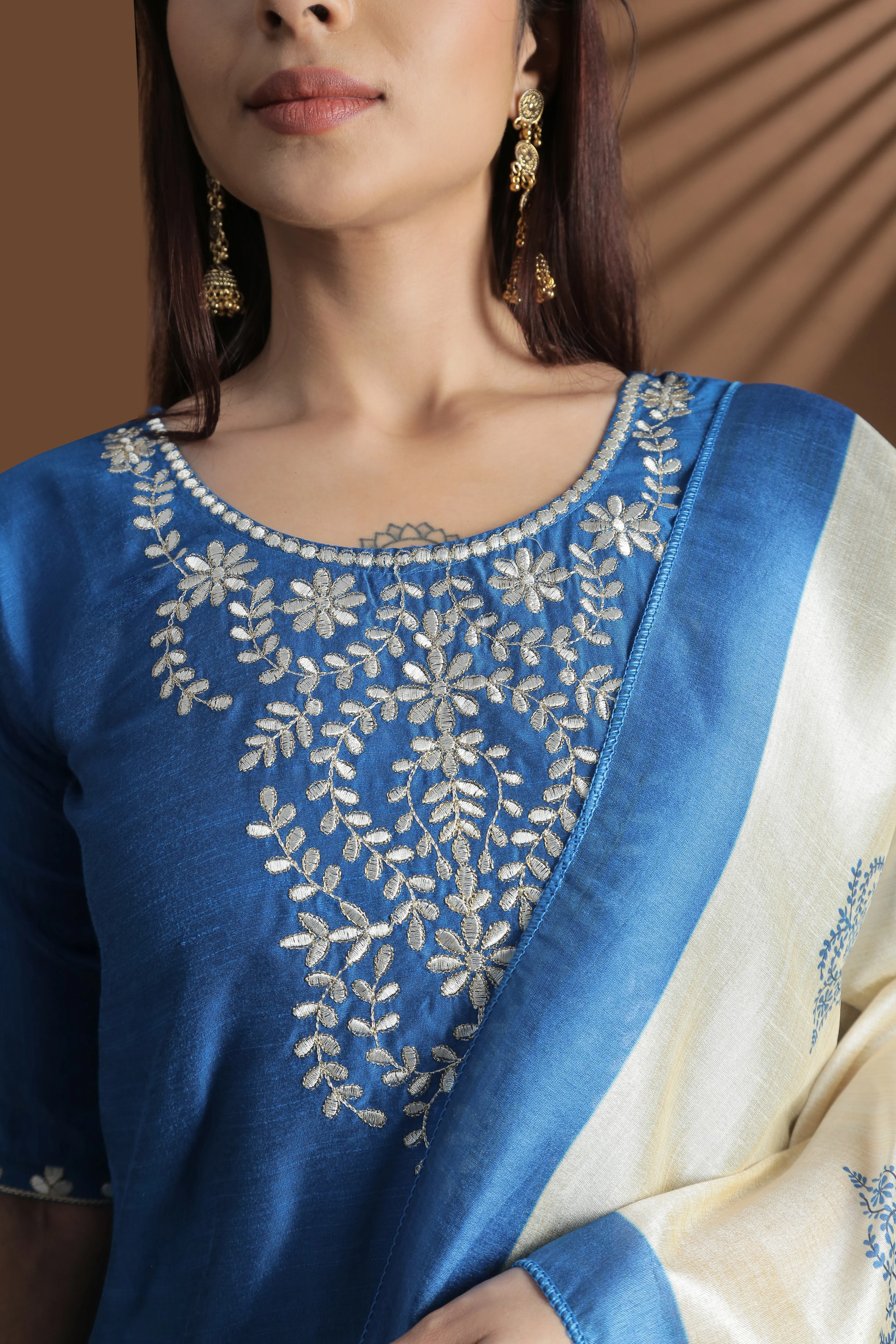Women Denim Blue Kurti Set EKS130 - Image 4