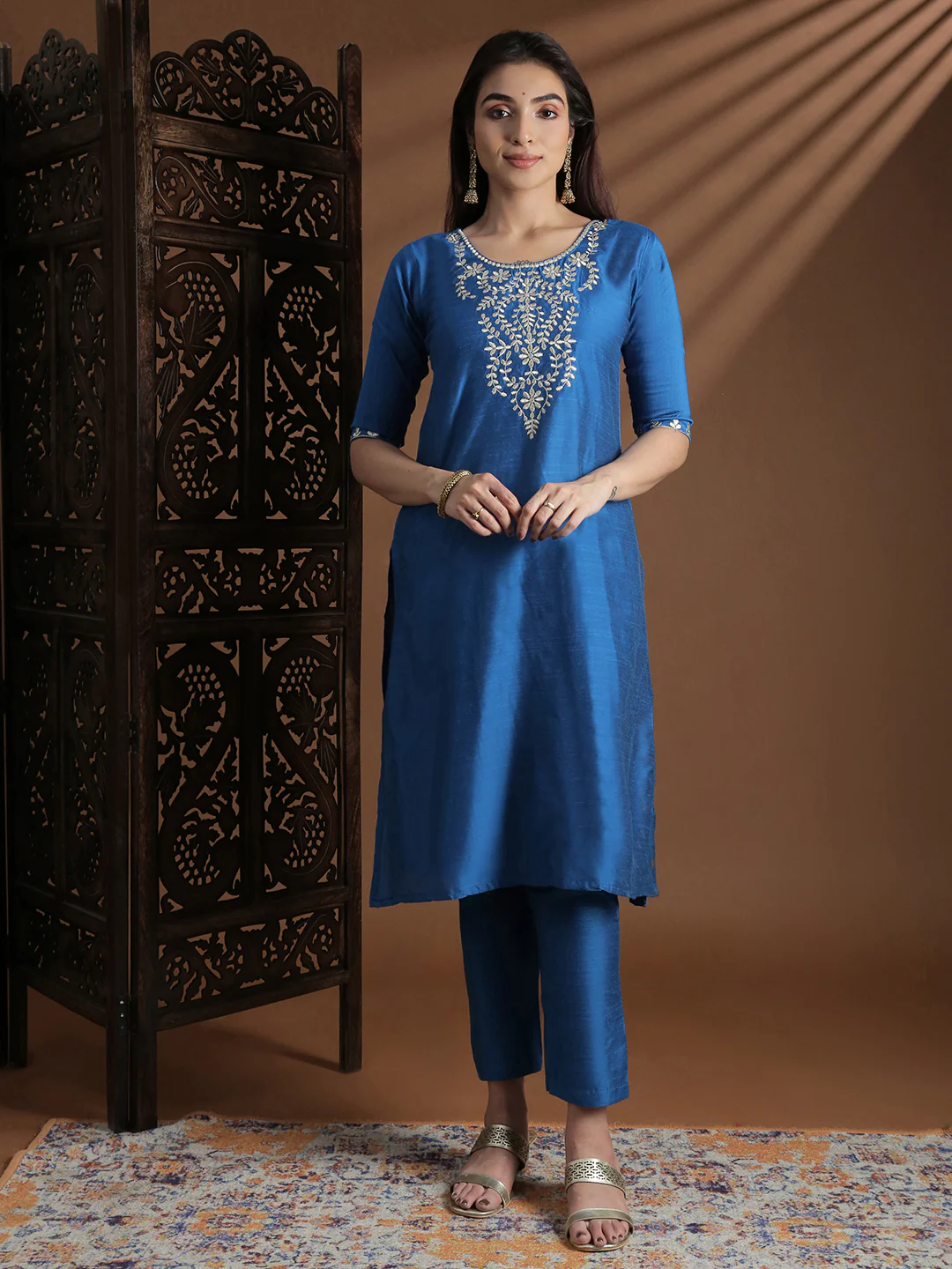Women Denim Blue Kurti Set EKS130 - Image 5