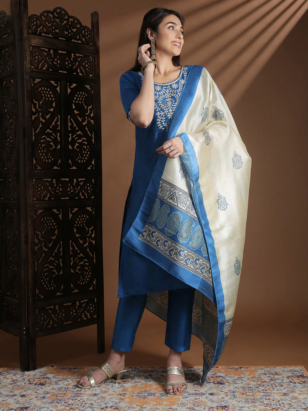 Women Denim Blue Kurti Set EKS130 - Image 8