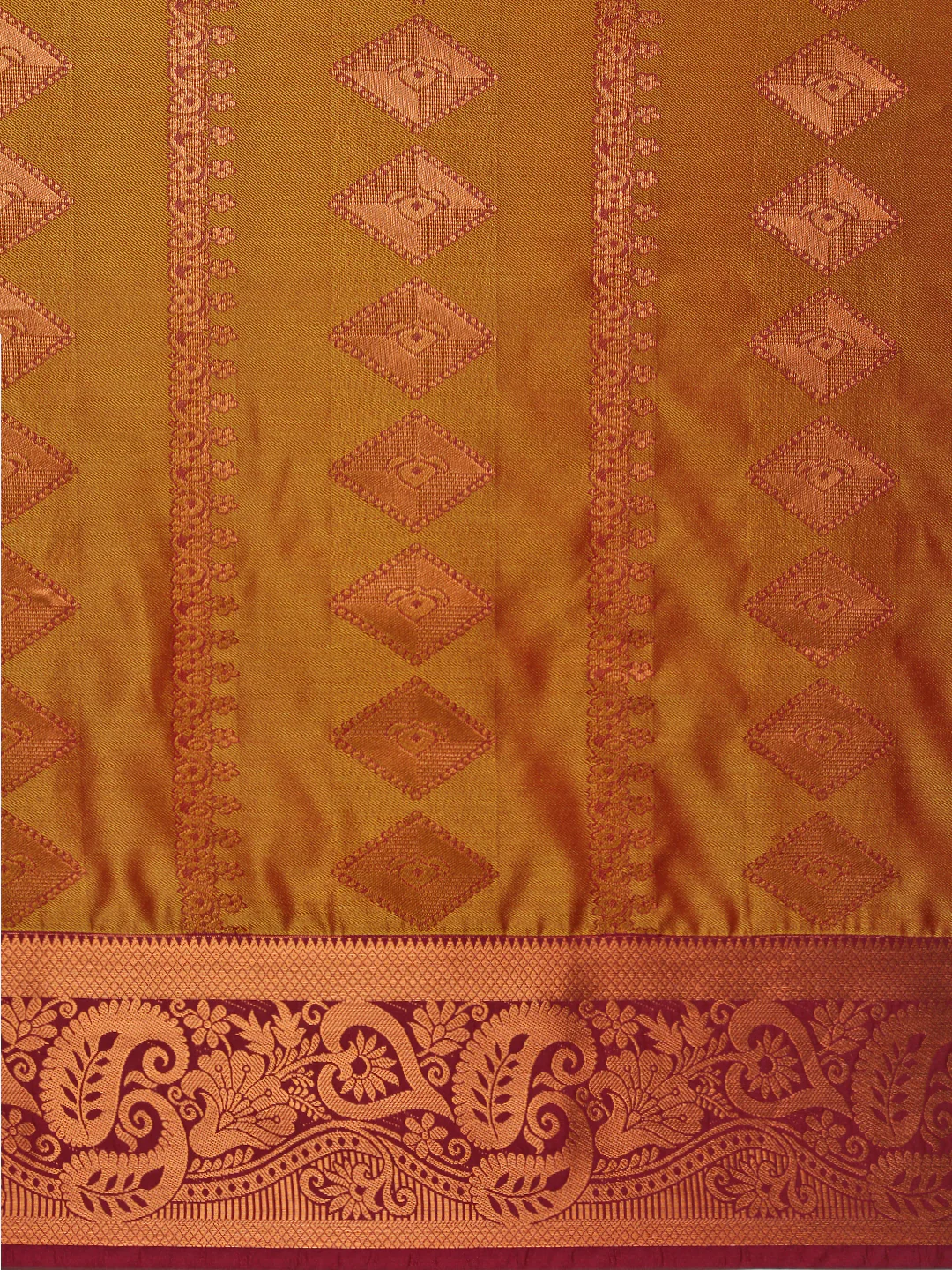 Women Golden Art Silk Saree ASS117 - Image 5