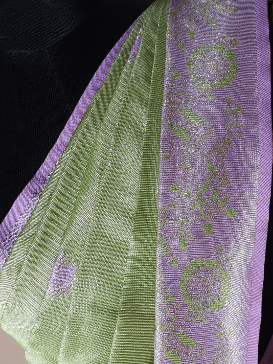 Women Green Art Silk Saree ASS101 - Image 5