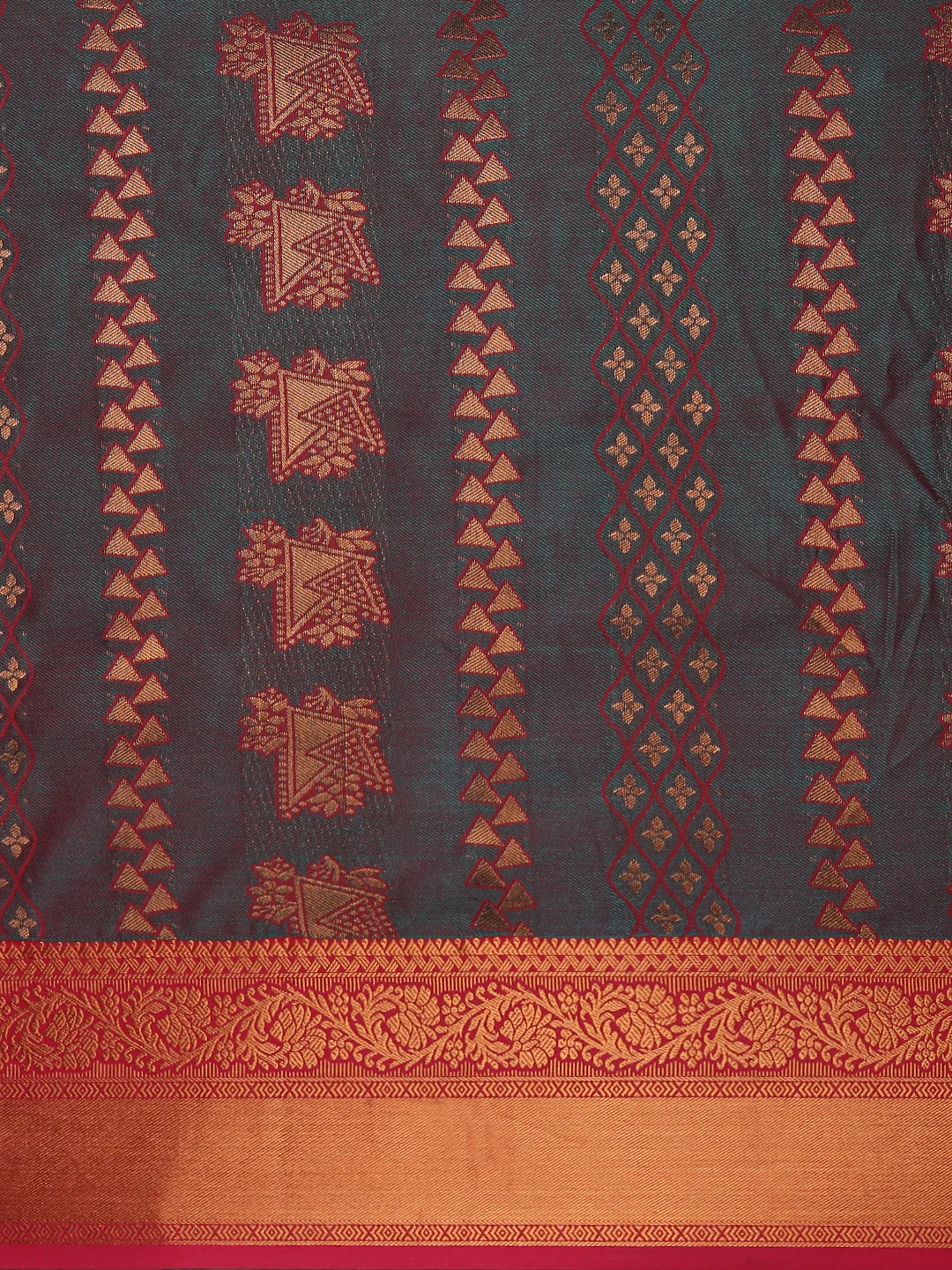 Women Green Art Silk Saree ASS116 - Image 5