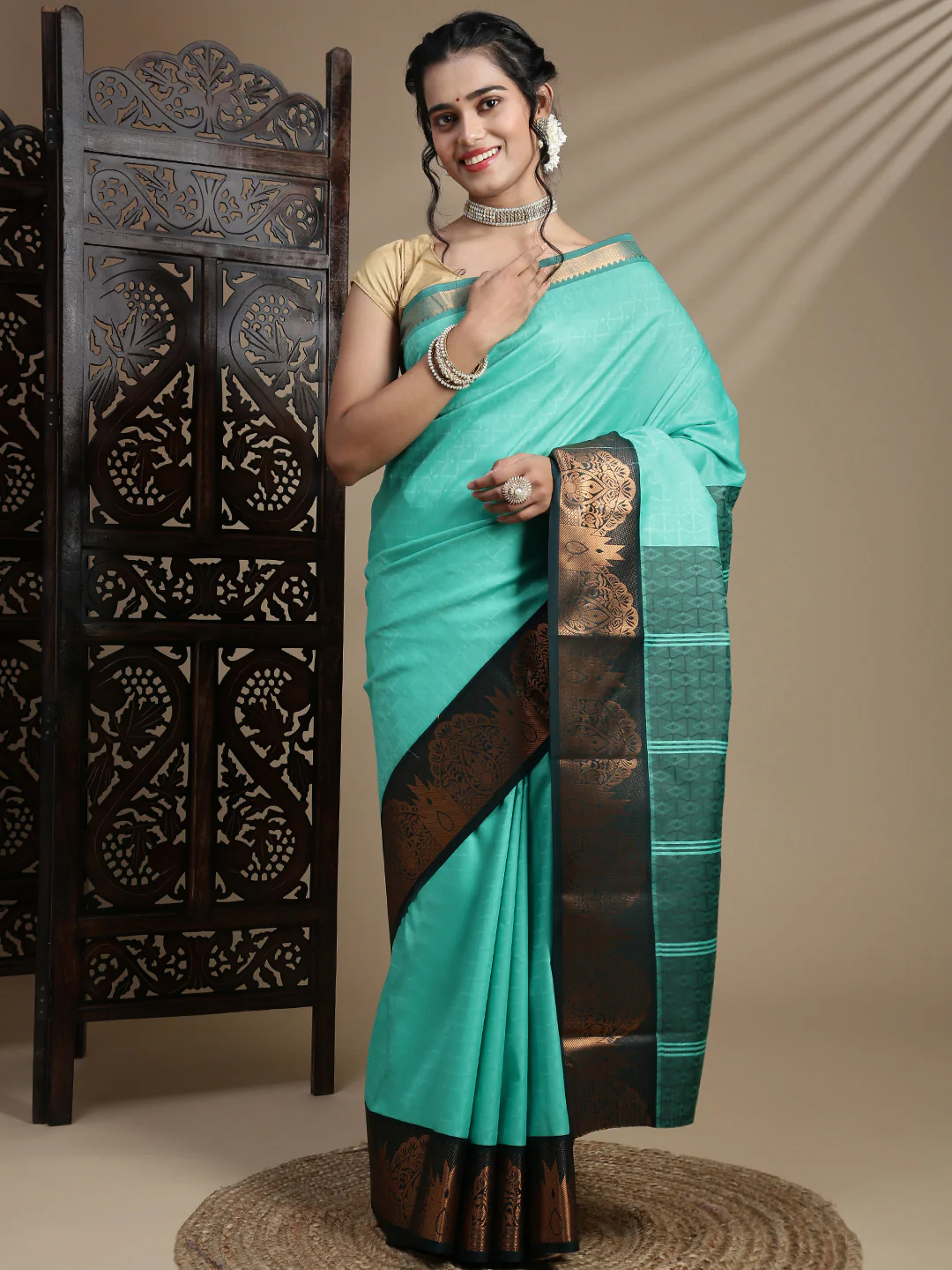 Women Green Art Silk Saree ASS124