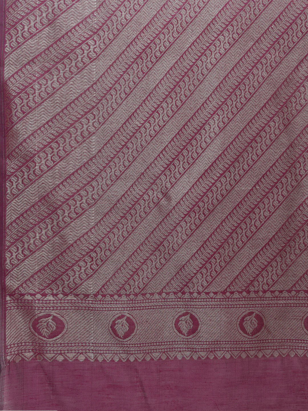 Women Dark Purple Semi Kora Cotton Saree SK118 - Image 7