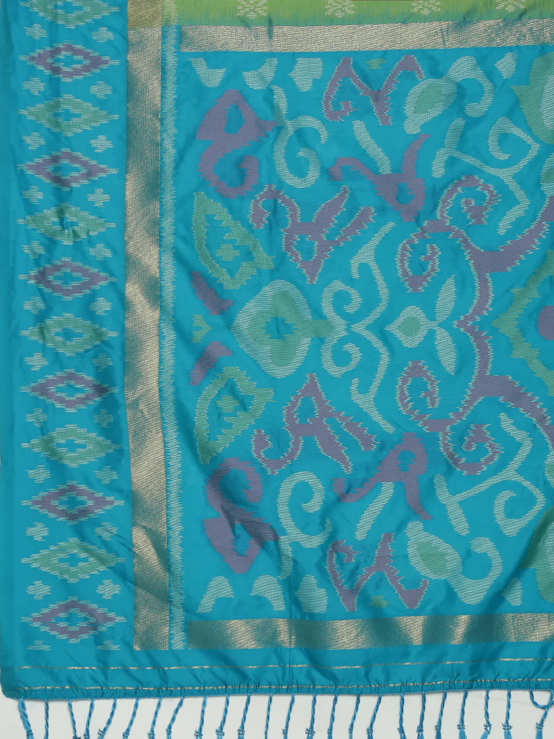 Women Green Soft Silk Saree SS393 - Image 5