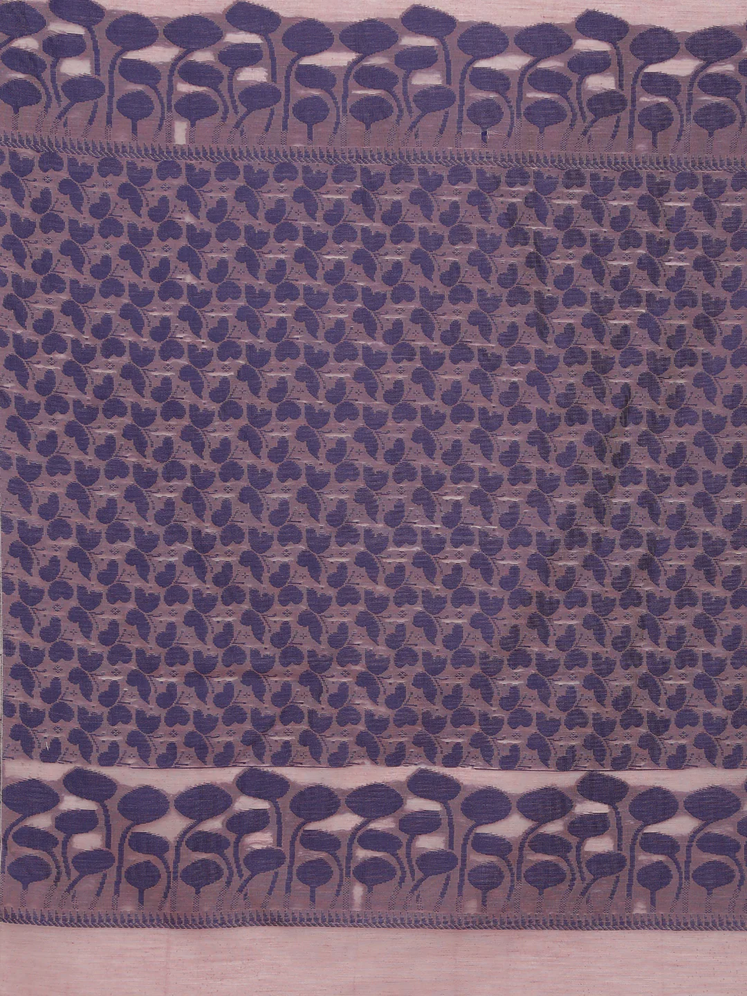 Women Kora Cotton Light Purple Saree SK114 - Image 7