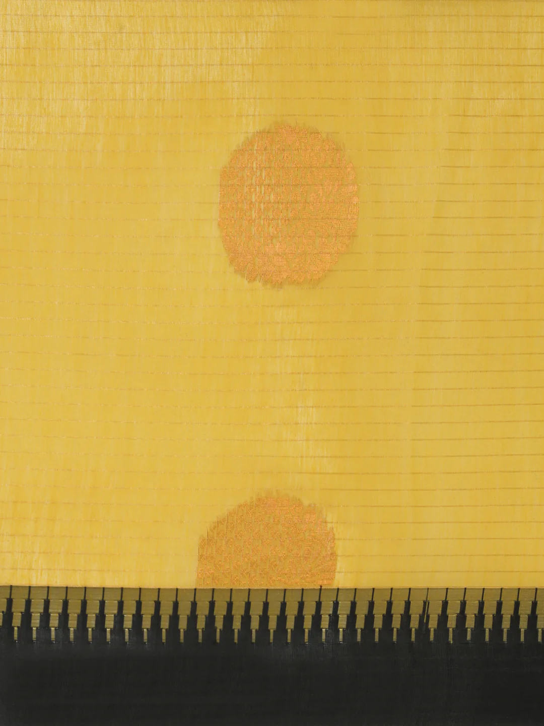 Women Kora Cotton Yellow Saree SK120 - Image 5