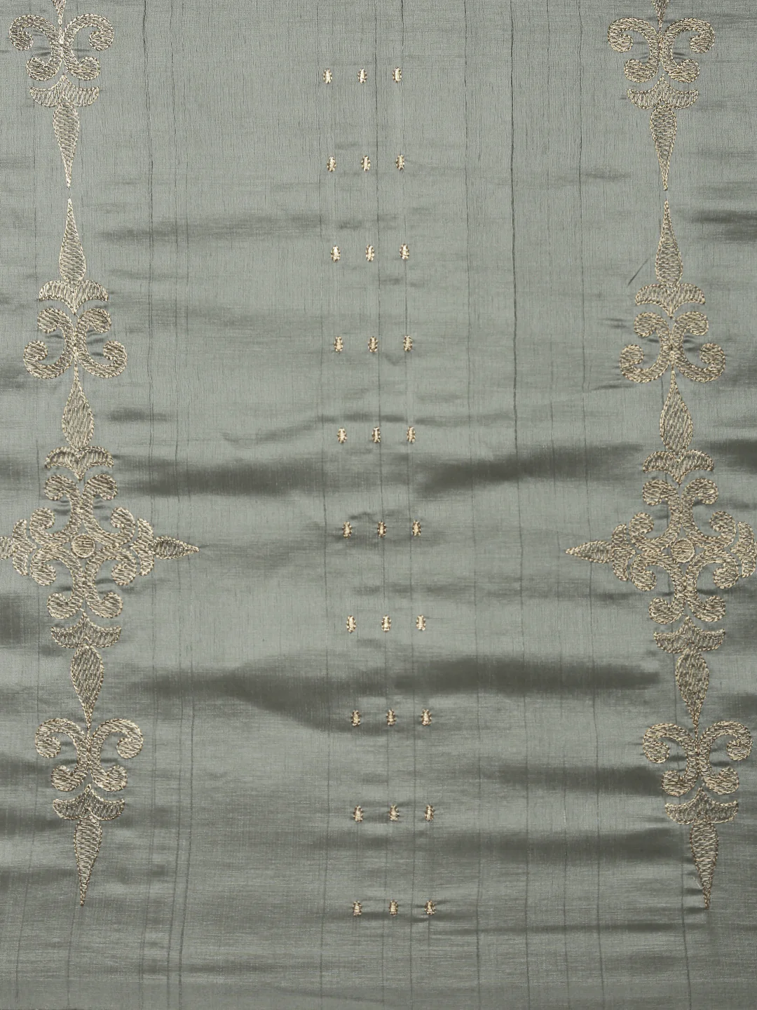 Women Sage Green Semi Tussar Embroidered Saree ST313 - Image 6