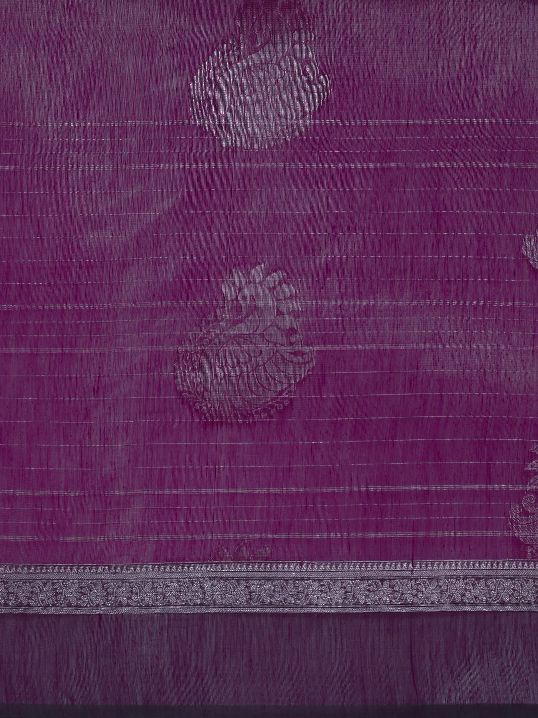 Women Magenta Semi Kora Cotton Saree SK127 - Image 6