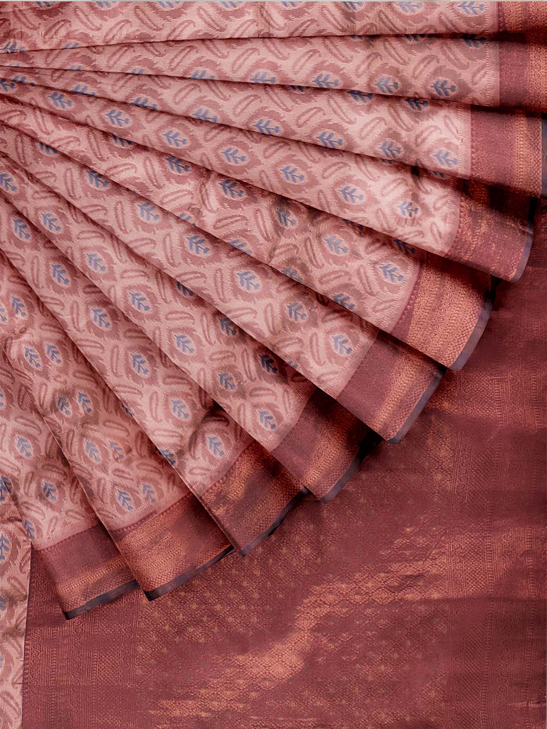 Women Maroon Art Silk Printed Saree ASS52 - Image 4