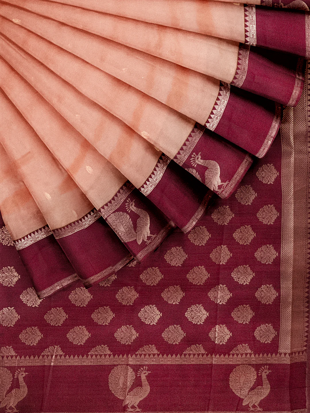 Women Orange Art Silk Saree ASS105 - Image 3