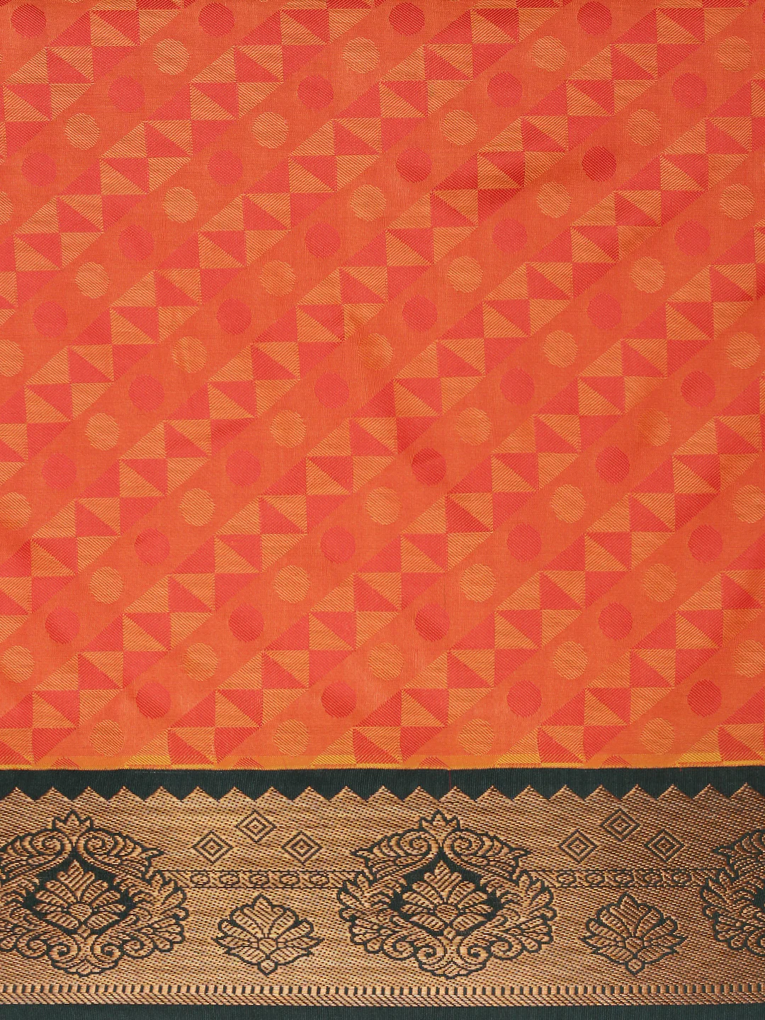 Women Orange Art Silk Saree ASS120 - Image 5