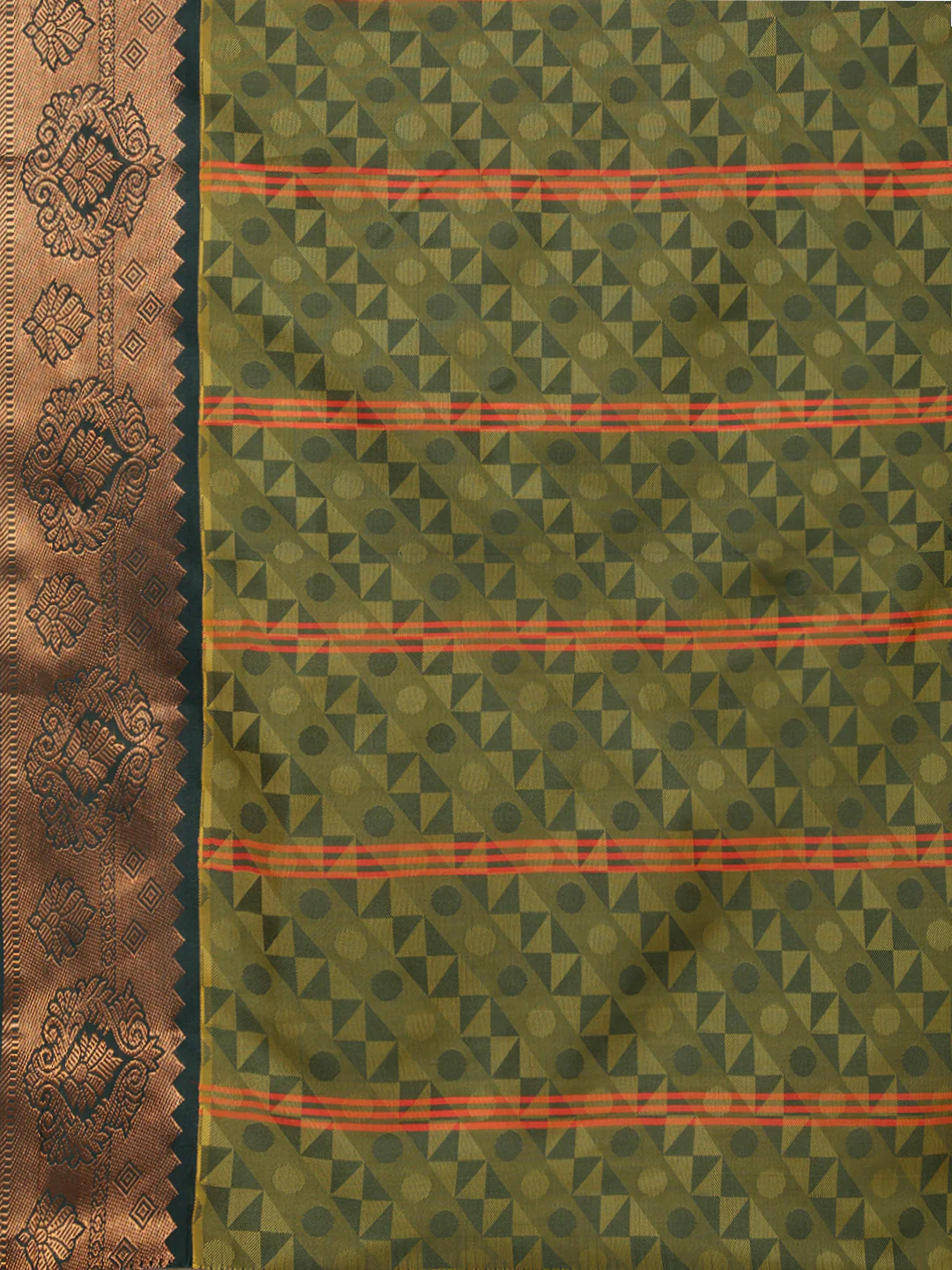 Women Orange Art Silk Saree ASS120 - Image 6
