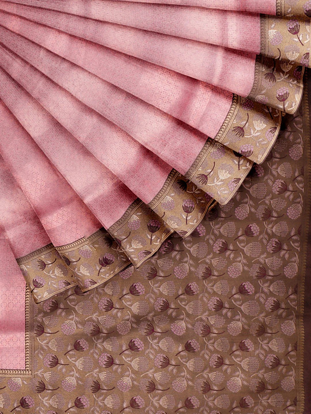 Women Pink Art Silk Printed Saree ASS75 - Image 3