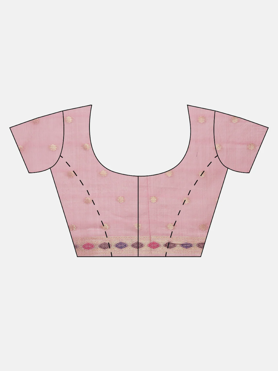 Women Pink Cotton Weaving Saree PCS246 - Image 6