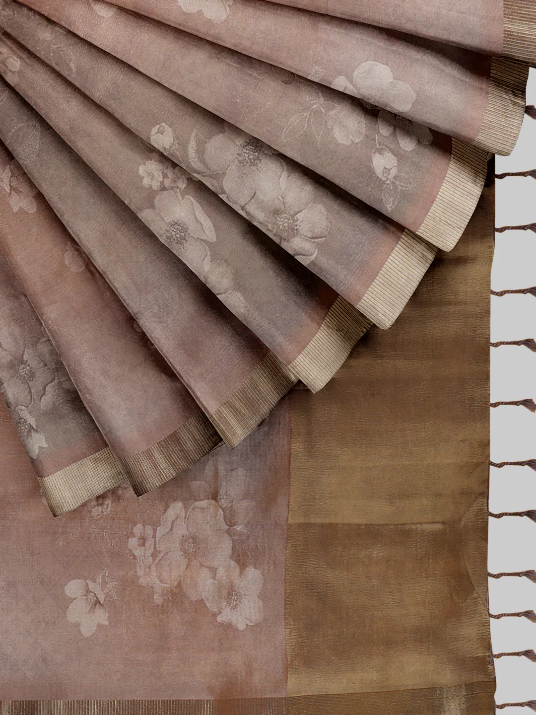 Women Pink with Blue Tissue Saree TS52 - Image 3