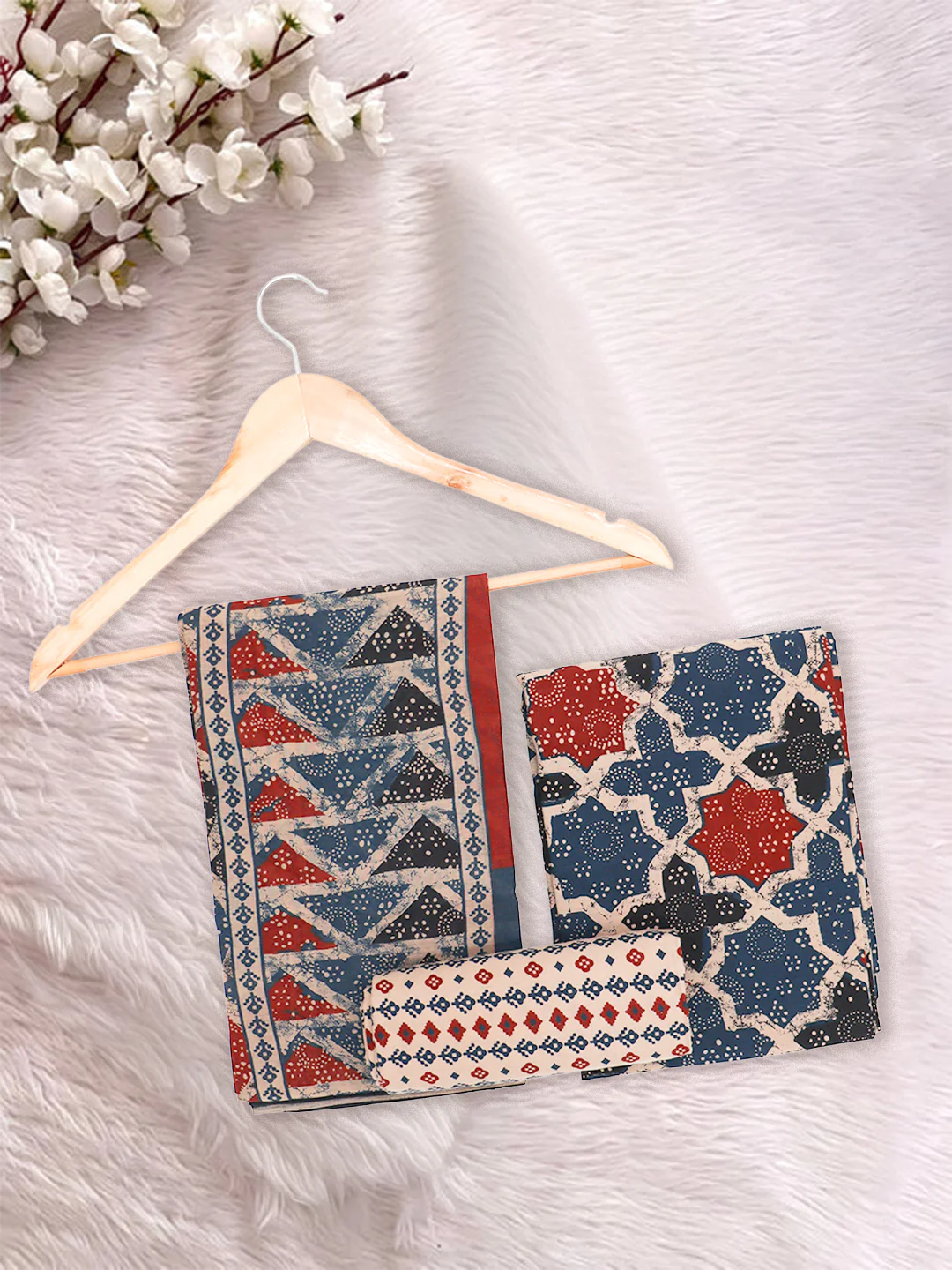 Women Pure Cotton Printed Dress Material Multi Colour DM339 - Image 3