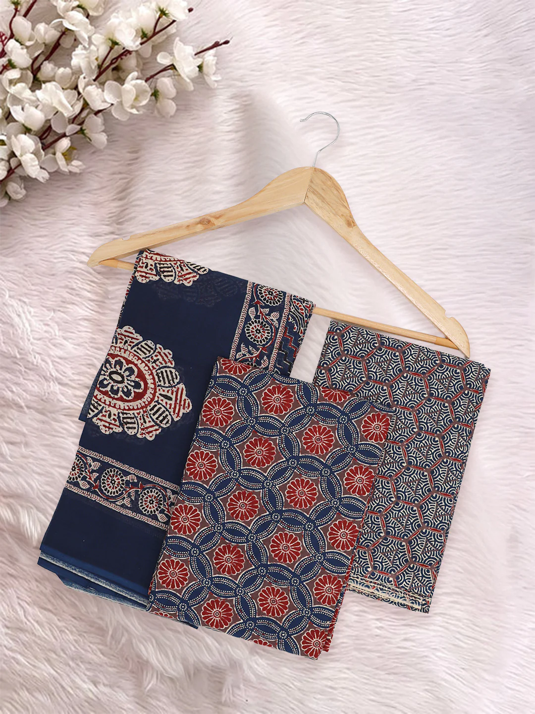 Women Pure Cotton Printed Dress Material Multi Colour DM342 - Image 3